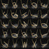 Initial stainless steel polishing plating hollow out 18k gold plated necklace